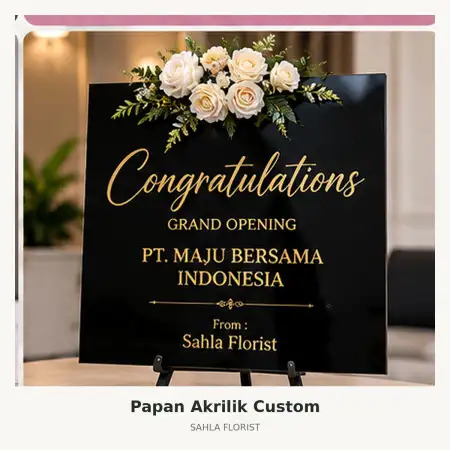 Papan Bunga Akrilik Hotel Mulia Senayan